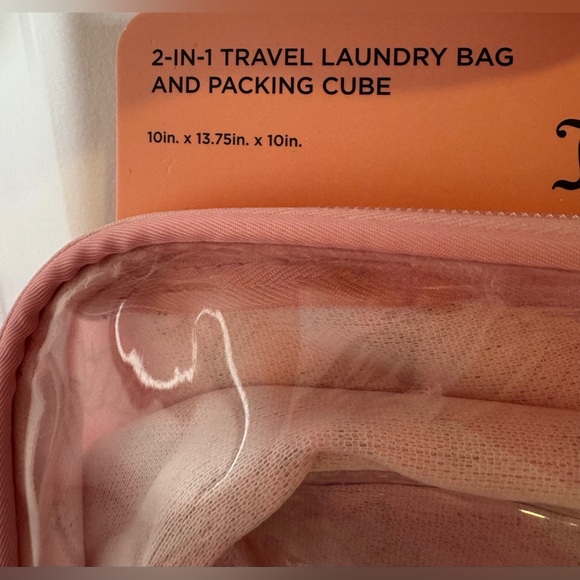 Juicy Couture Pink 2 in 1 Transparent zipper Travel laundry bag & packing cube - Picture 7 of 7